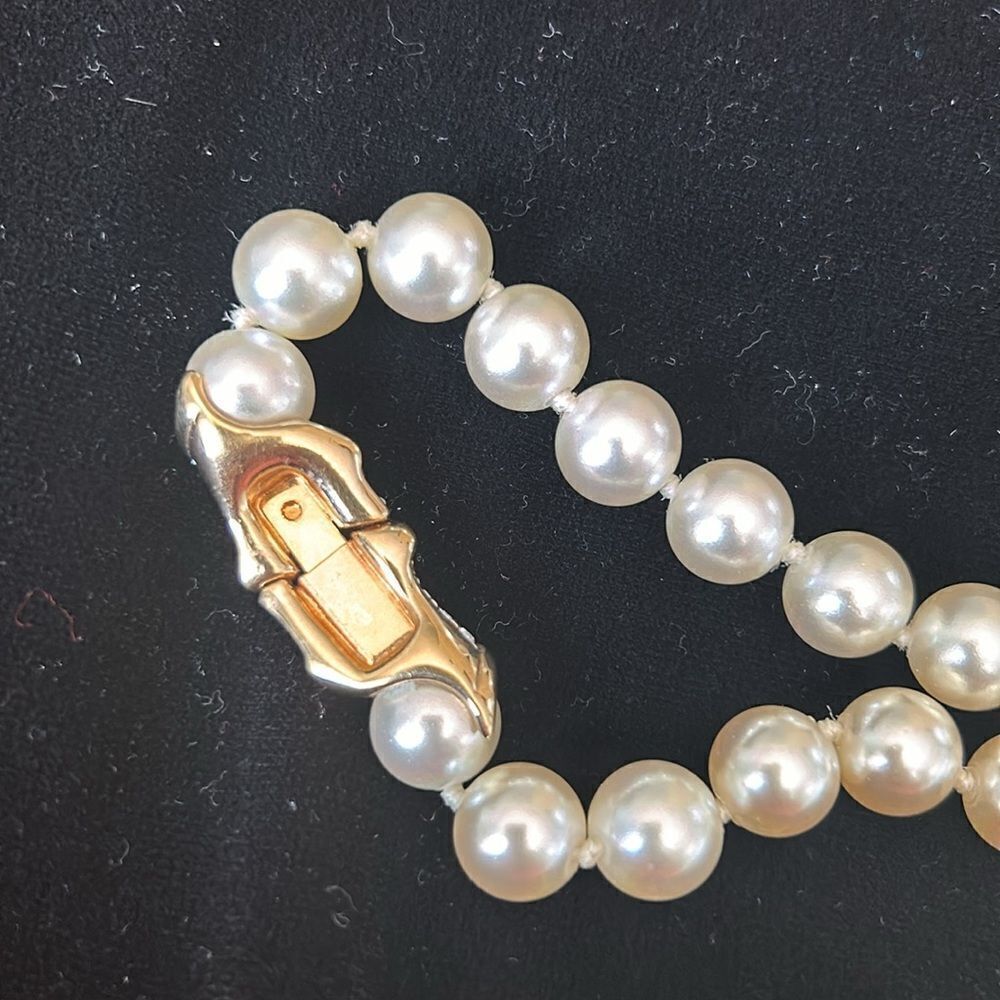 Stunning‎ classic Swarovski crystal gold pearl choker necklace 16 inch. - Picture 8 of 12